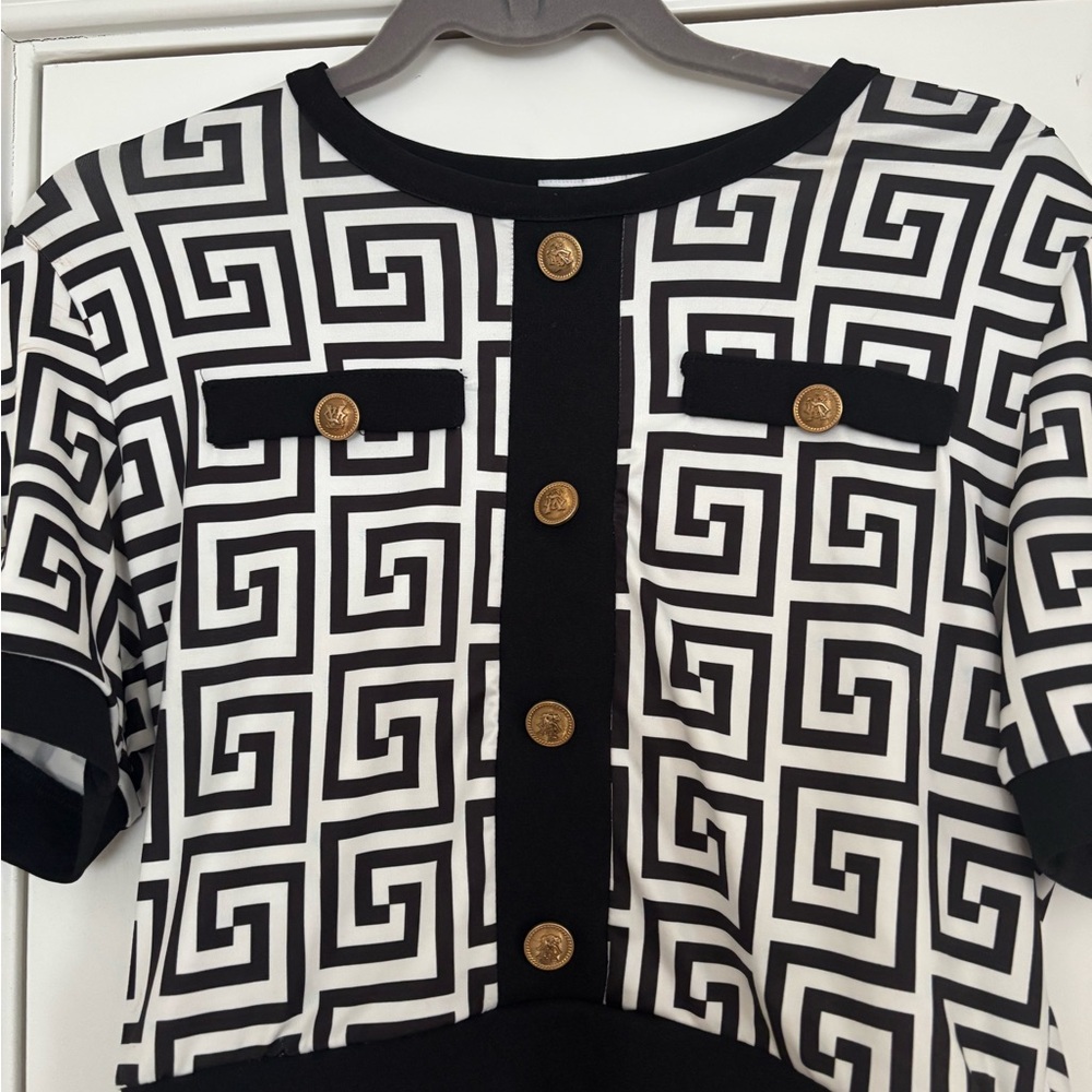 Black & White Geometric Skirt Set - Picture 6 of 10